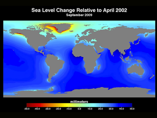 Cumulative Sea Level Change 2002-2015