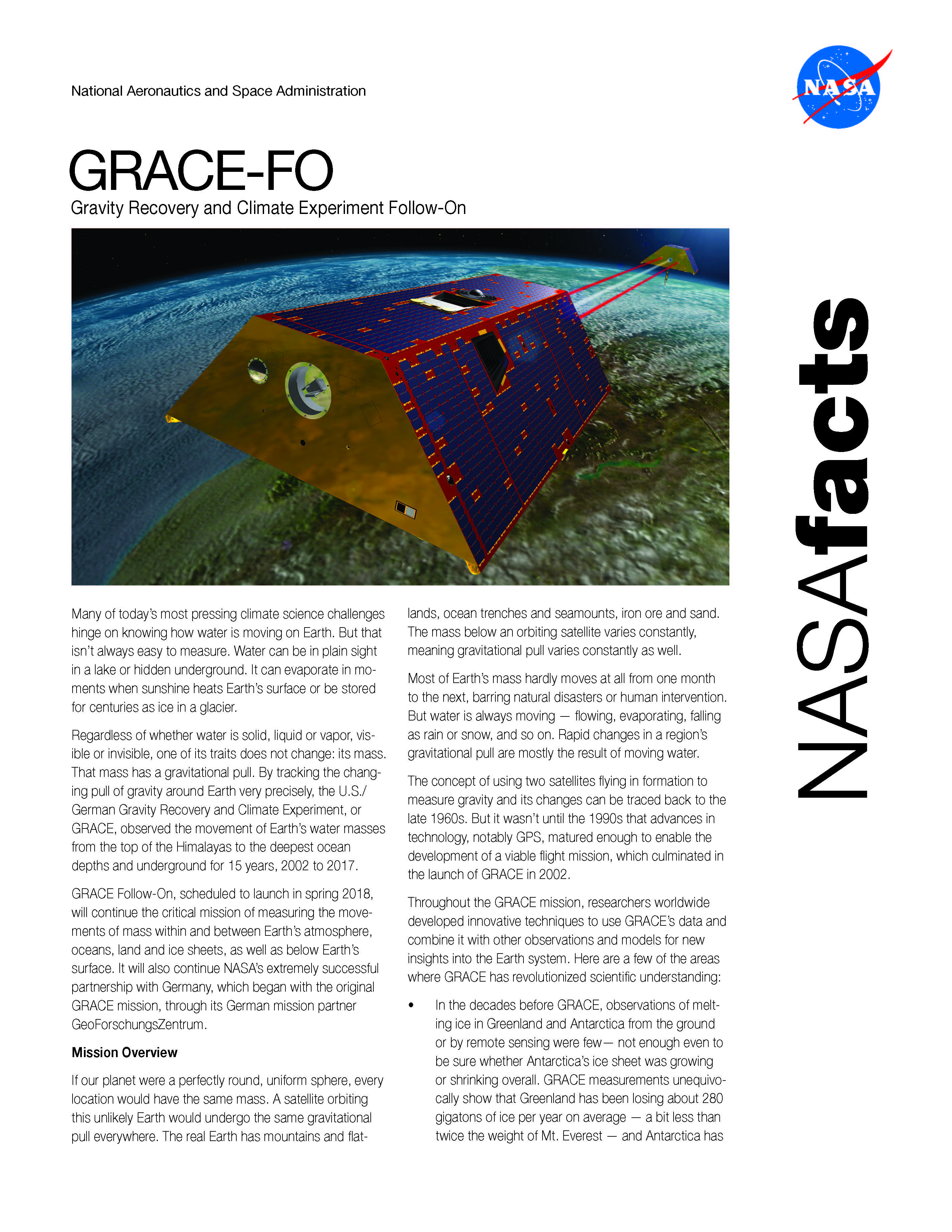 GRACE-FO Fact Sheet