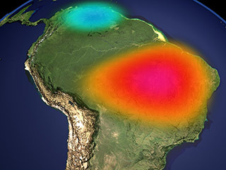 Amazon Basin Monthly GRACE Data
