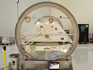 GRACE-FO Satellite on a Turntable Before Launch