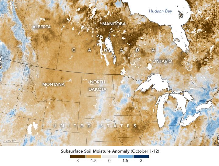 SMAP soil moisture data from October 1-12, 2021